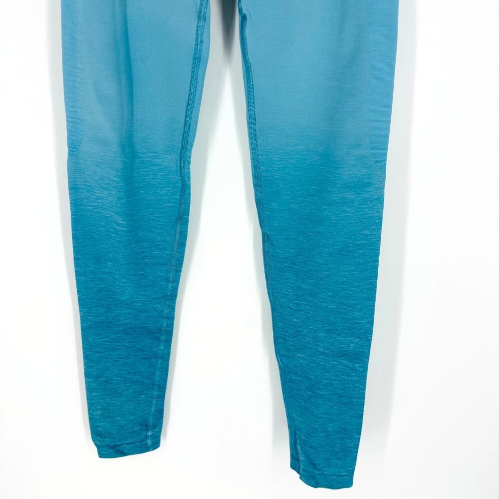 Alphalete Womens Blue Ombre Seamless Amplify Bootie Scrunch Stretch Leggings M - Picture 7 of 12